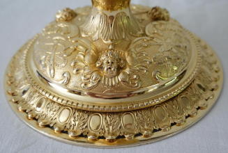 Antique solid silver gilt French Passion Chalice
